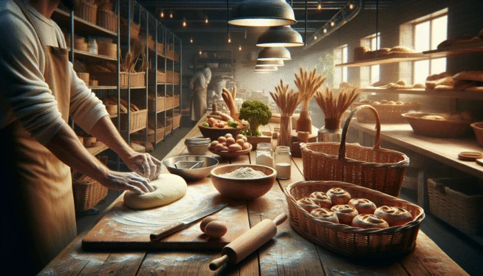 Local artisan bakery committed to organic ingredients, daily bread-baking, and sustainable practices, appealing to quality-focused customers.