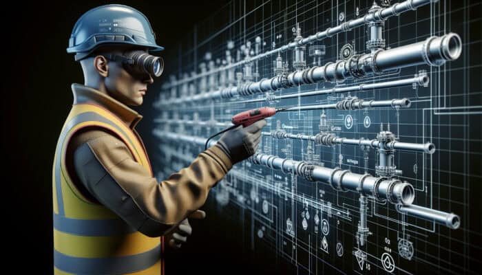 Natural Gas Line Services in West Vancouver: Technician inspecting natural gas pipelines with advanced technology for safe, efficient delivery.